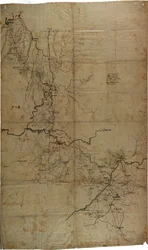 シャーマン将軍アトランタ作戦の写本南北戦争地図、1864年頃